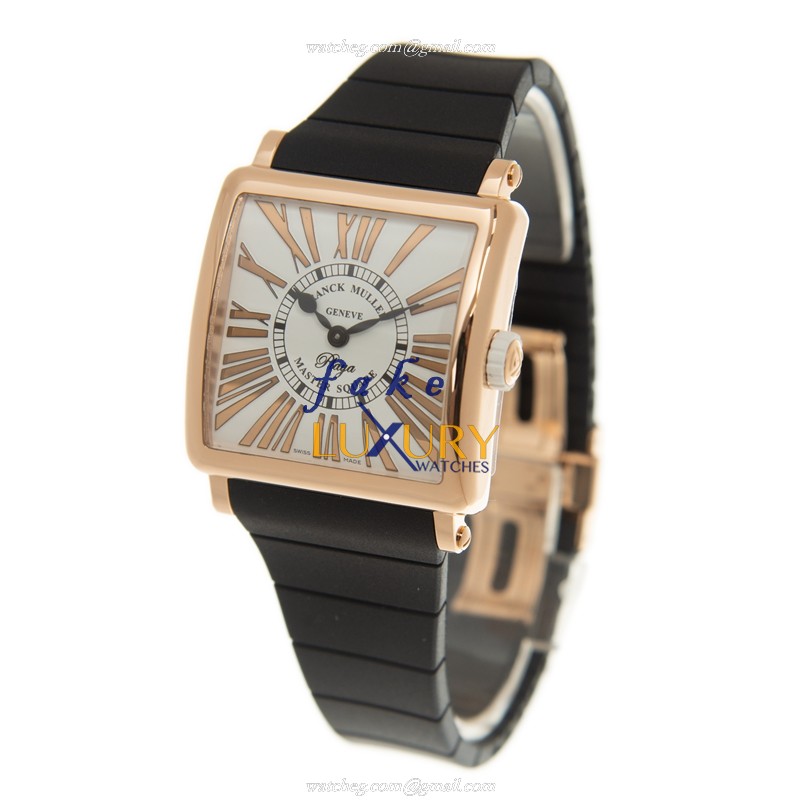 Franck Muller 6002 M QZ REL R PLY 5N-BK STRAP Quartz 18kt Pink Gold Replica Watch, White Dial - Image 3