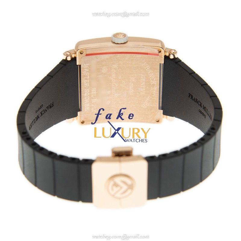 Franck Muller 6002 M QZ REL R PLY 5N-BK STRAP Quartz 18kt Pink Gold Replica Watch, White Dial - Image 4