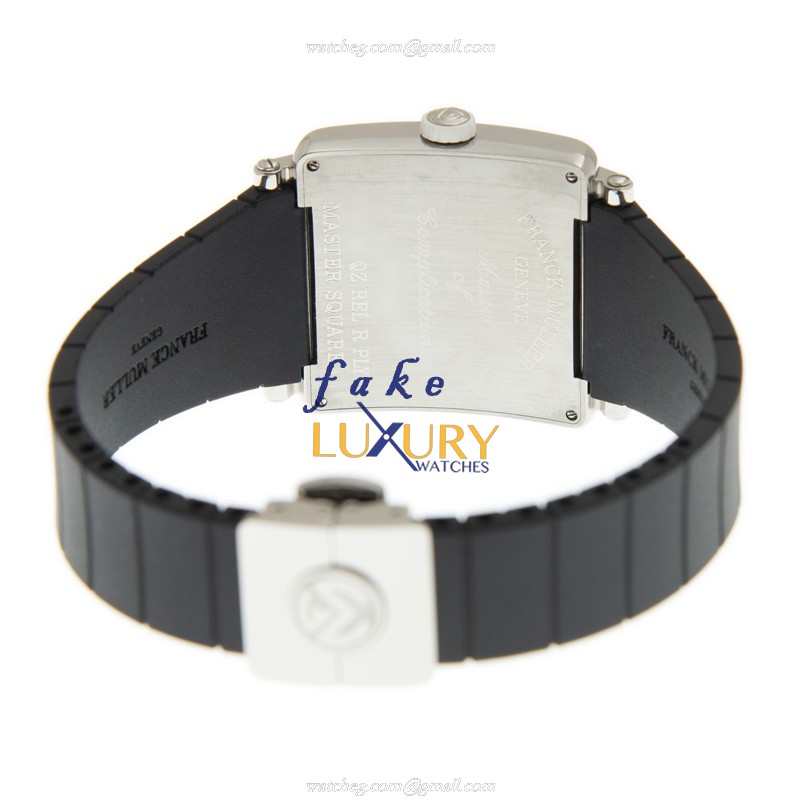 Franck Muller 6002 M QZ REL R PLY AC-WT Master Square Quartz Stainless Steel Silver Dial Rubber - Image 4