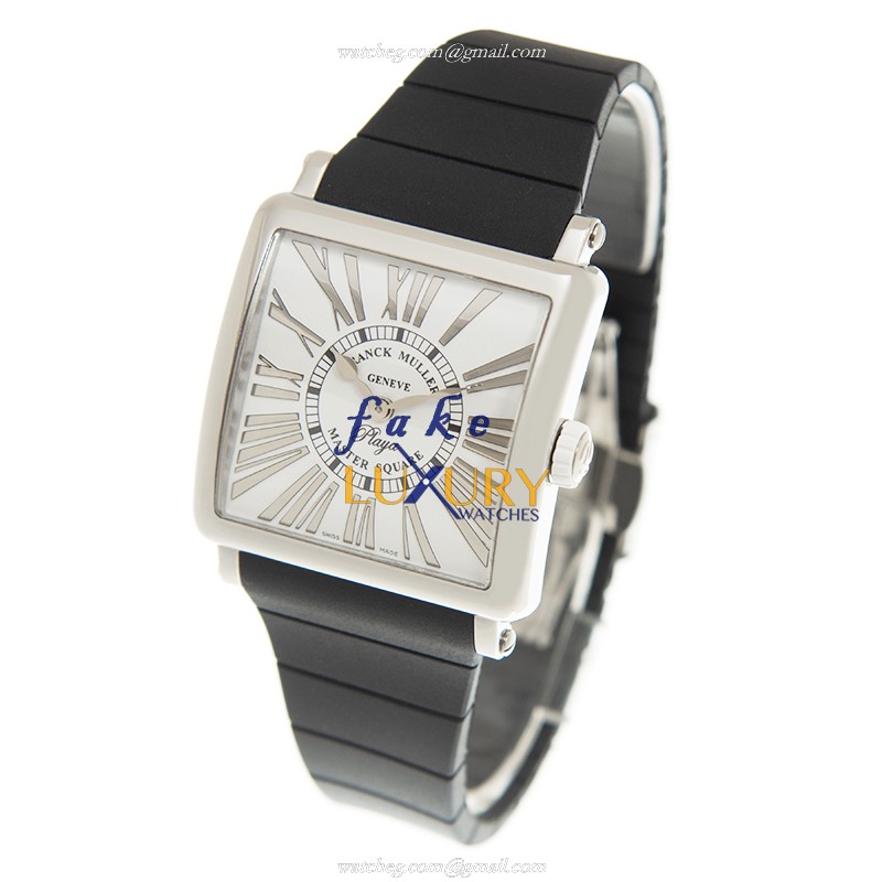 Franck Muller 6002 M QZ REL R PLY AC-WT Master Square Quartz Stainless Steel Silver Dial Rubber - Image 3
