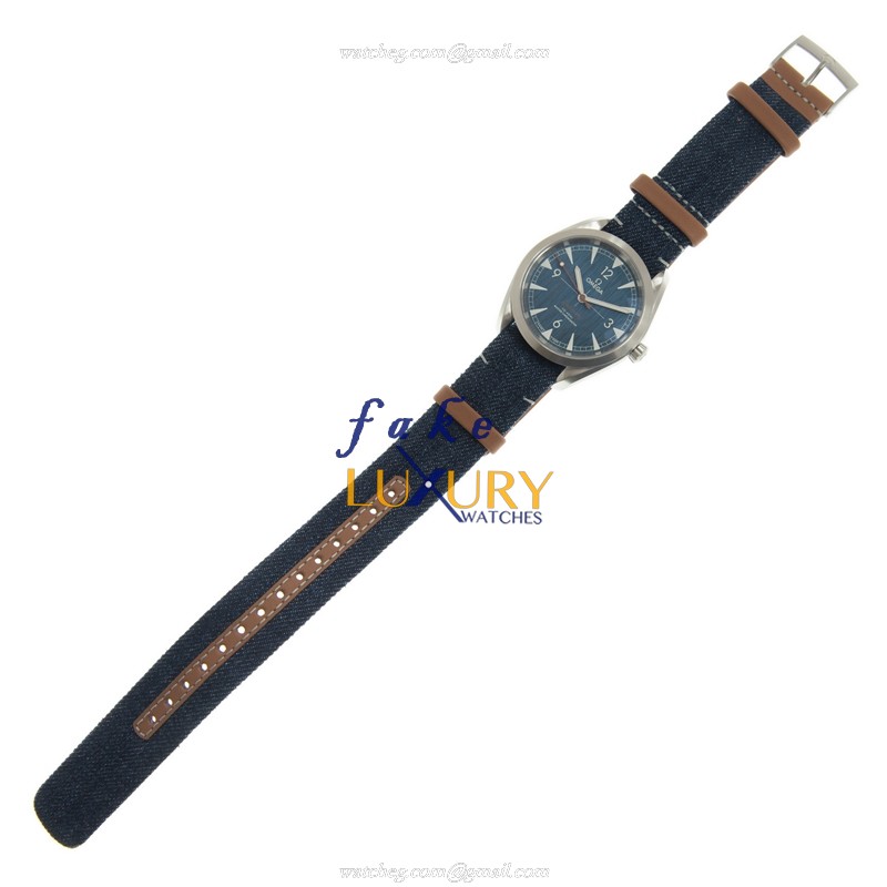 Omega 220.12.40.20.03.001 SEAMASTER Auto Swiss - Stainless - Blue Dial - Jeans Strap Replica Watch - Image 2