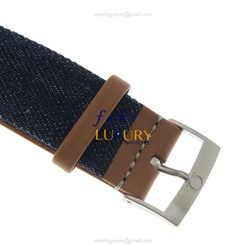 Omega 220.12.40.20.03.001 SEAMASTER Auto Swiss - Stainless - Blue Dial - Jeans Strap Replica Watch - Image 4