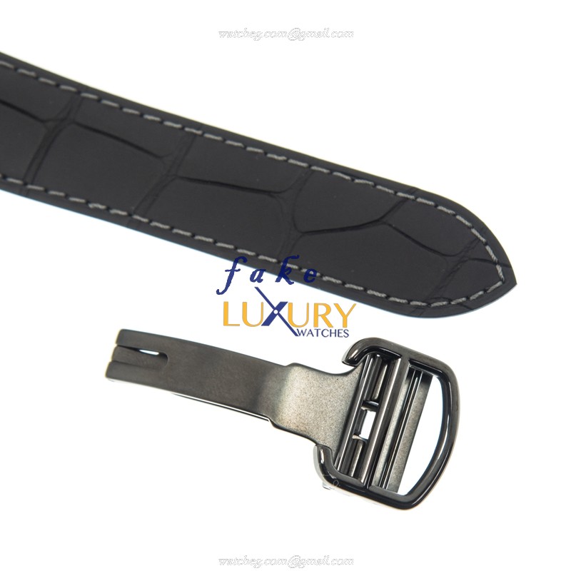 Cartier WHSA0009 Santos Manual Wind Stainless Steel Transparent Dial Leather Strap Replica Watch - Image 4