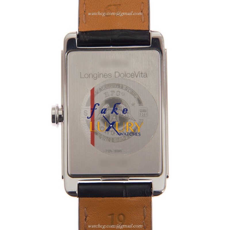 Longines L5.757.4.71.0 Dolce Vita Silver Dial Blue Leather Automatic Steel Replica Watch - Image 3