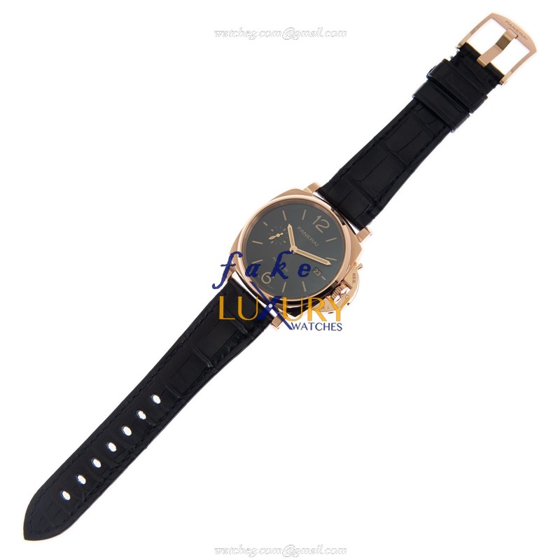 Panerai PAM01041 Luminor Due Replica Watch, Automatic, 18kt Rose Gold Case, Black Dial - Image 2