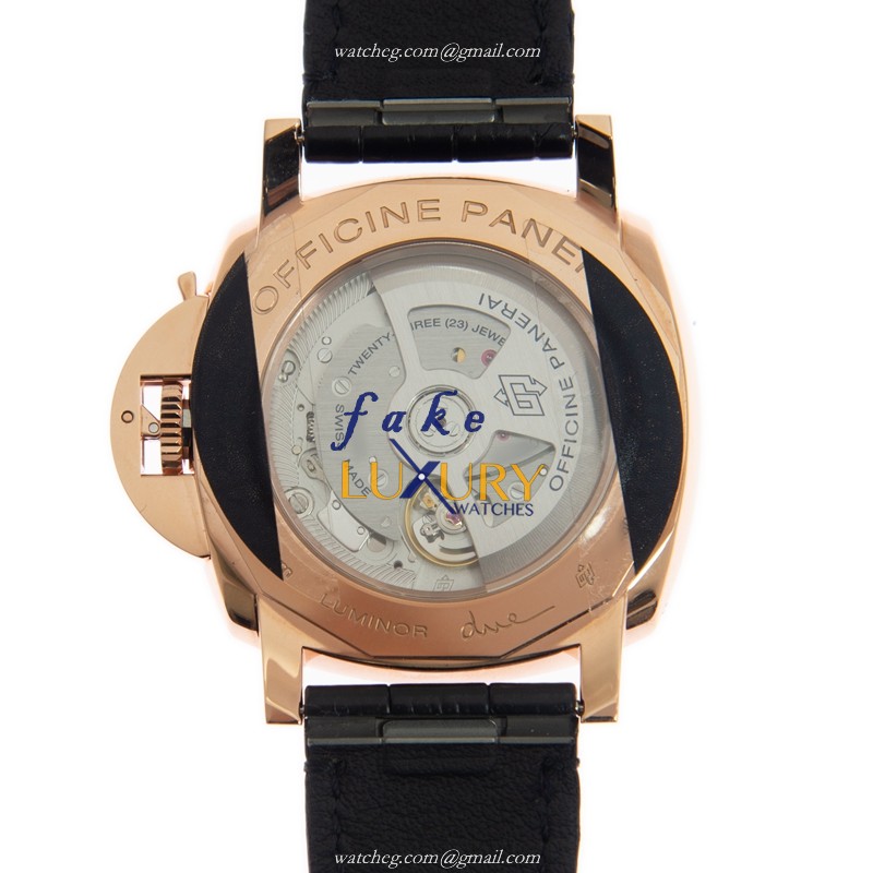 Panerai PAM01041 Luminor Due Replica Watch, Automatic, 18kt Rose Gold Case, Black Dial - Image 3