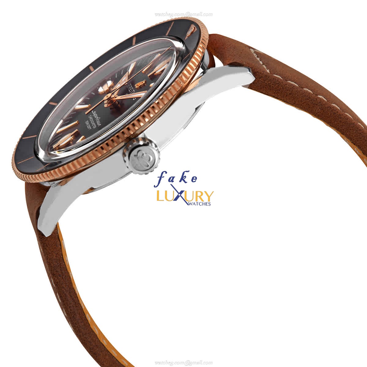 Breitling U10370121B1X2 Superocean Heritage Replica Watch, Black Dial, Rose Gold & Steel Case - Image 2