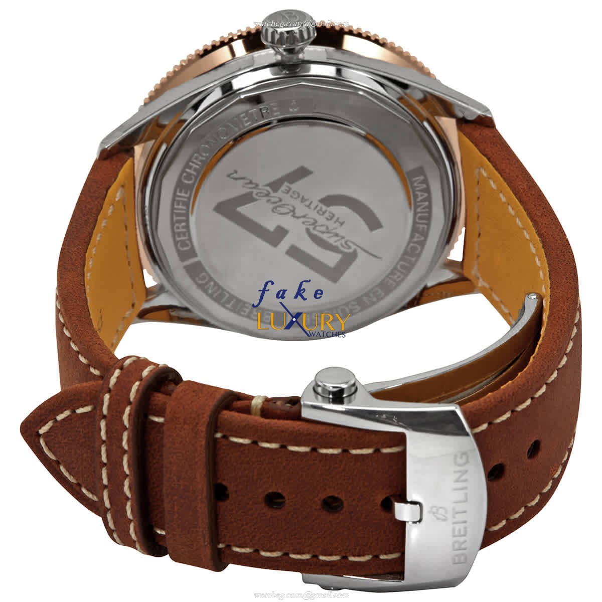 Breitling U10370121B1X2 Superocean Heritage Replica Watch, Black Dial, Rose Gold & Steel Case - Image 3