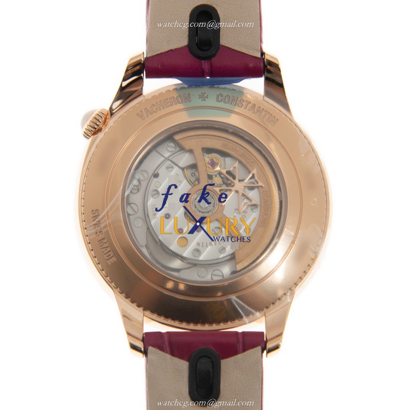Vacheron Constantin 4605F/000R-B496 Egerie Replica Watch, 35mm Rose Gold & Diamonds Case, Silver - Image 3