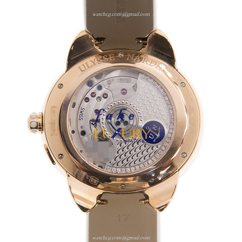 Ulysse Nardin 3106-125/991 Automatic White Dial 18kt Rose Diamond Silk Replica Watch - Image 3