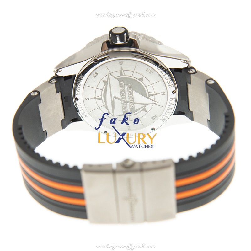 Ulysse Nardin 263-10-3/952 MARINE Automatic Replica Watch, Black Dial, Steel Case, Rubber Strap - Image 4