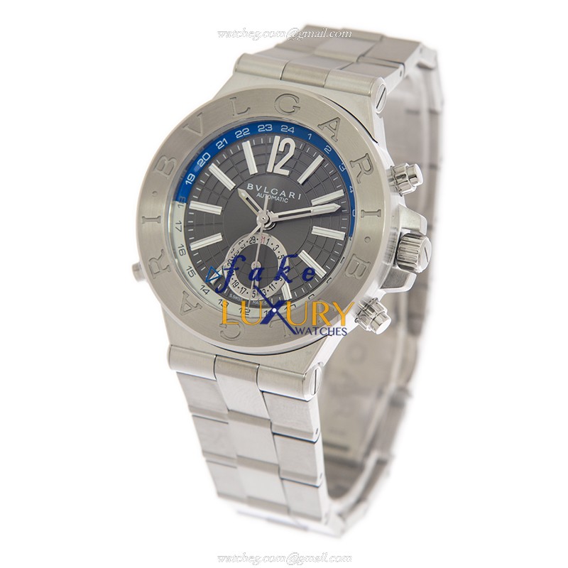 Bulgari DG40C14SSDGMT Diagono Replica Watch, Automatic, Gray Dial, Steel Case - Image 3