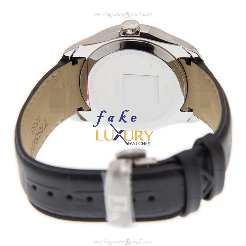 Tissot T035.446.16.051.00 T-Classic Replica Watch, Quartz Movement, Black Dial, Leather Strap - Image 4