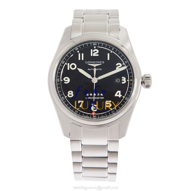 Longines L3.811.4.53.6 Replica Watch, Automatic Movement, Stainless Steel Case, Black Dial, Silver - Image 2