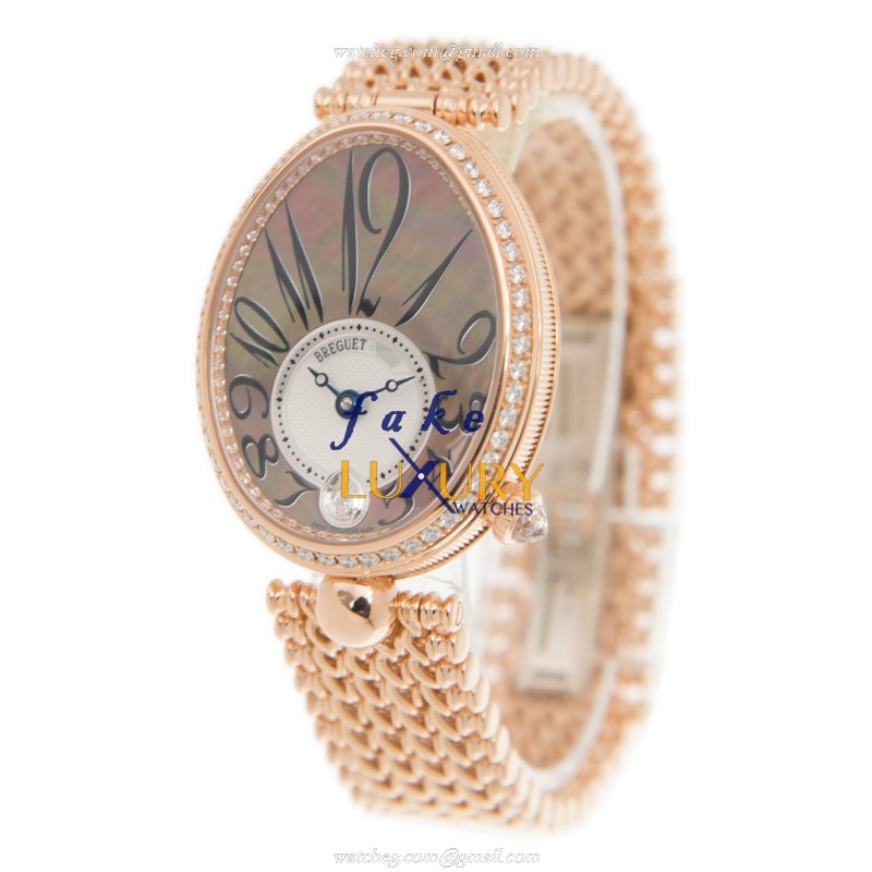 Breguet 8918BR/5T/J20/D000 Replica Watch, Automatic, Black Mother of Pearl Dial, 18kt Rose Gold & - Image 3