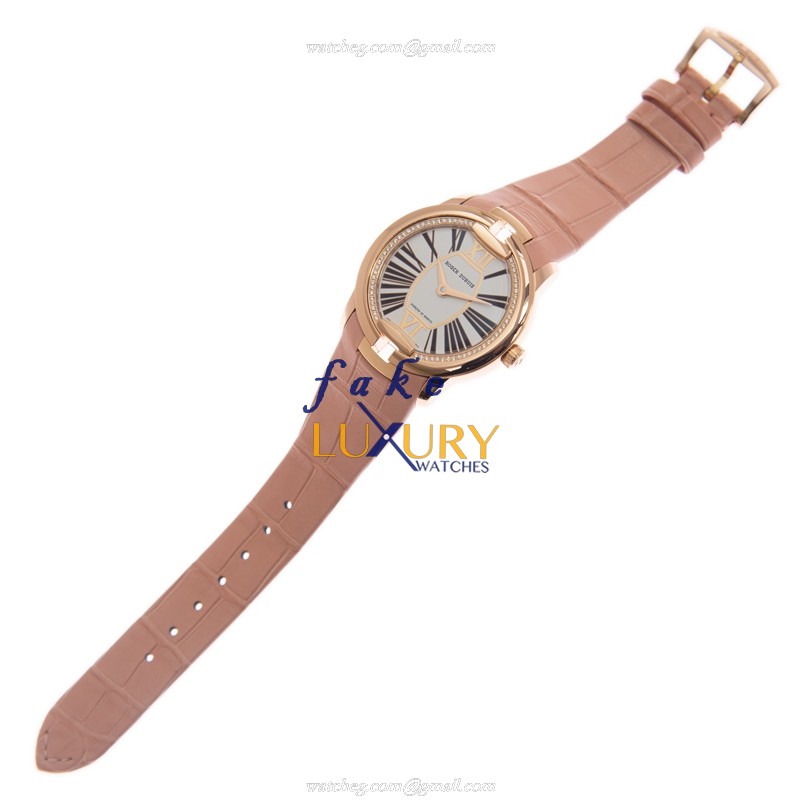 Roger Dubuis RDDBVE0033 Replica Watch, Automatic, 36mm Rose Gold Case, White Dial, Pink Leather - Image 2
