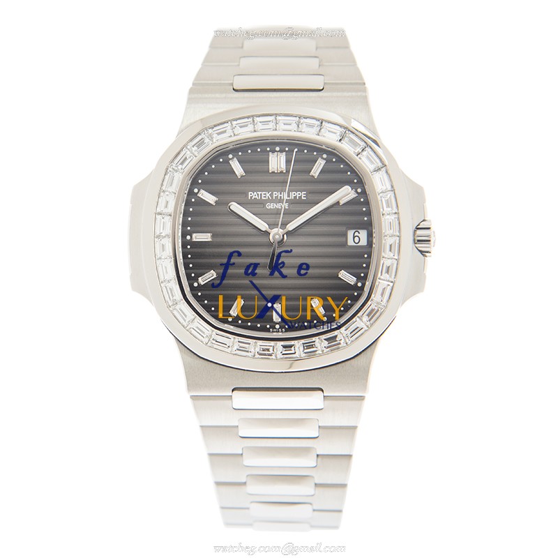 Patek Philippe 5711/110P-001 Nautilus Replica Watch, Automatic, Black Dial, White Gold & Diamond - Image 2