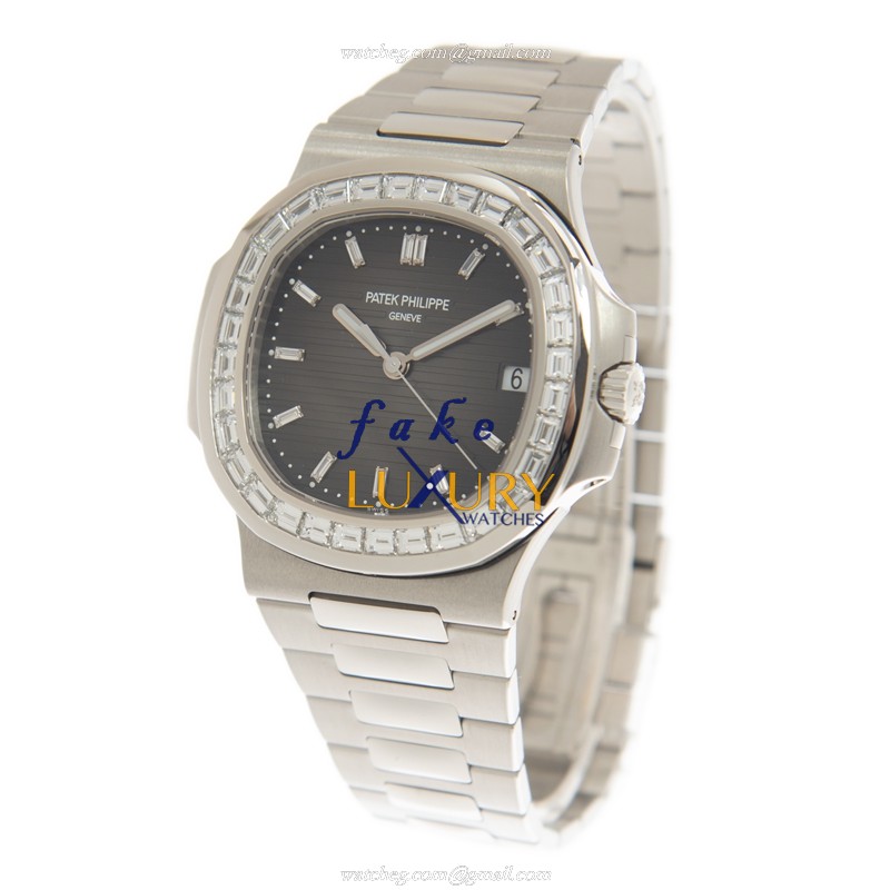 Patek Philippe 5711/110P-001 Nautilus Replica Watch, Automatic, Black Dial, White Gold & Diamond - Image 3