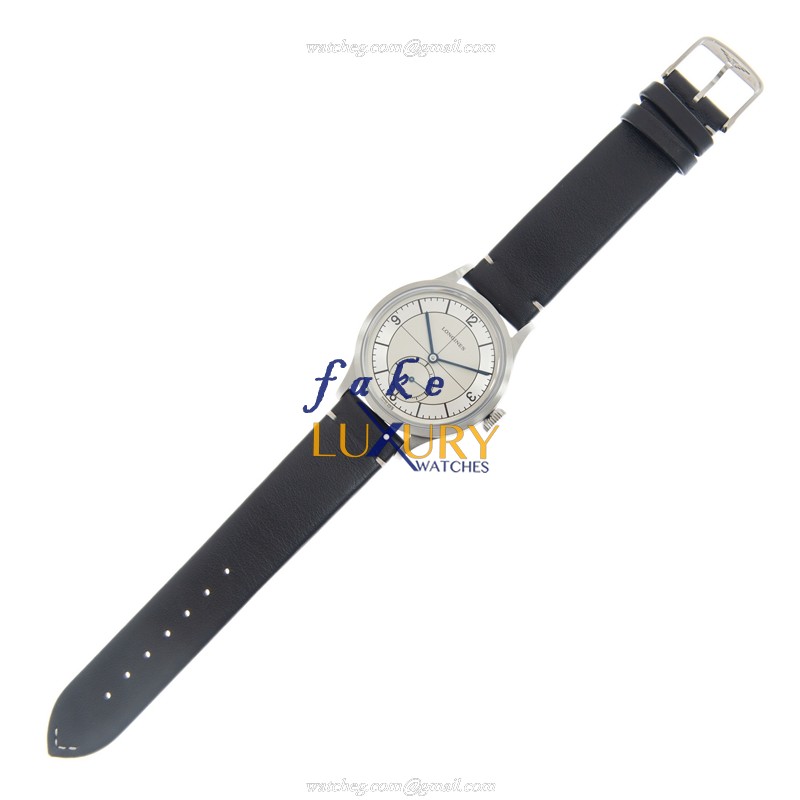 Longines L2.828.4.73.0 Heritage Replica Watch Automatic Silver Dial Black Leather Strap Sapphire - Image 2