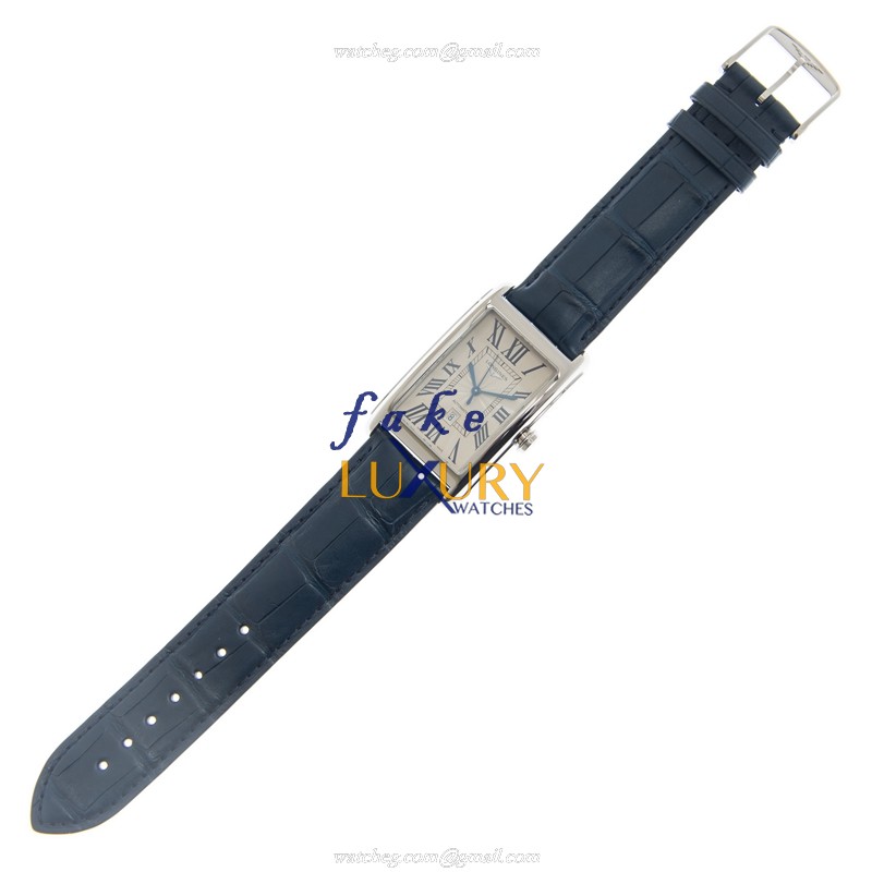 Longines L5.767.4.71.9 Replica Watch, Automatic Movement, Silver Dial, Blue Alligator Strap - Image 2