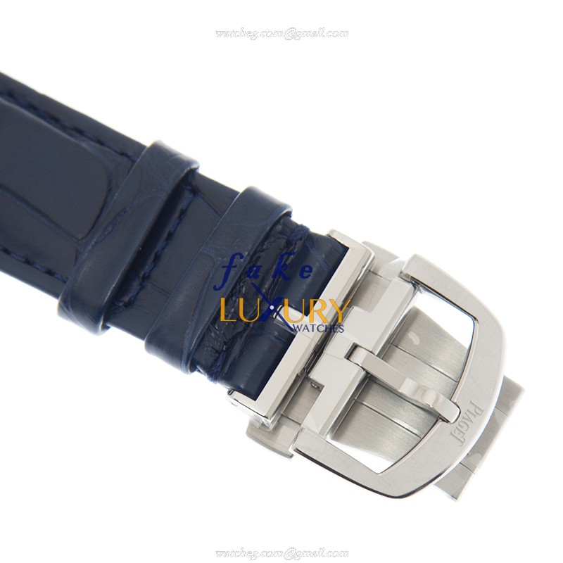 Piaget G0A43001 POLO Automatic Replica Watch Blue Dial Steel Case Alligator Strap - Image 4
