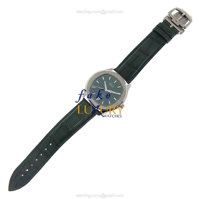 Piaget G0A44001 POLO Replica Watch - Automatic - Steel Case - Green Dial - Alligator Strap - Image 2