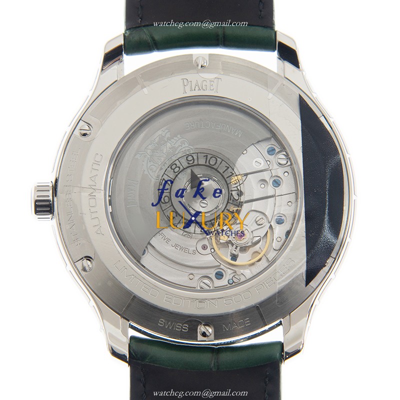 Piaget G0A44001 POLO Replica Watch - Automatic - Steel Case - Green Dial - Alligator Strap - Image 3