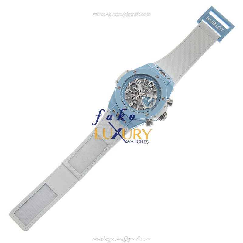 - HUB411EX5120NR - Hublot BIG BANG Automatic Ceramic Replica Watch - White Leather Strap - Image 2