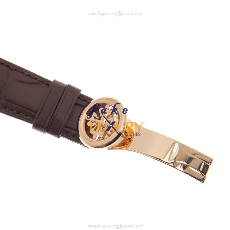 Patek Philippe 5146R-001 Replica Watch Automatic Movement White Dial 18kt Rose Gold Case Brown - Image 4