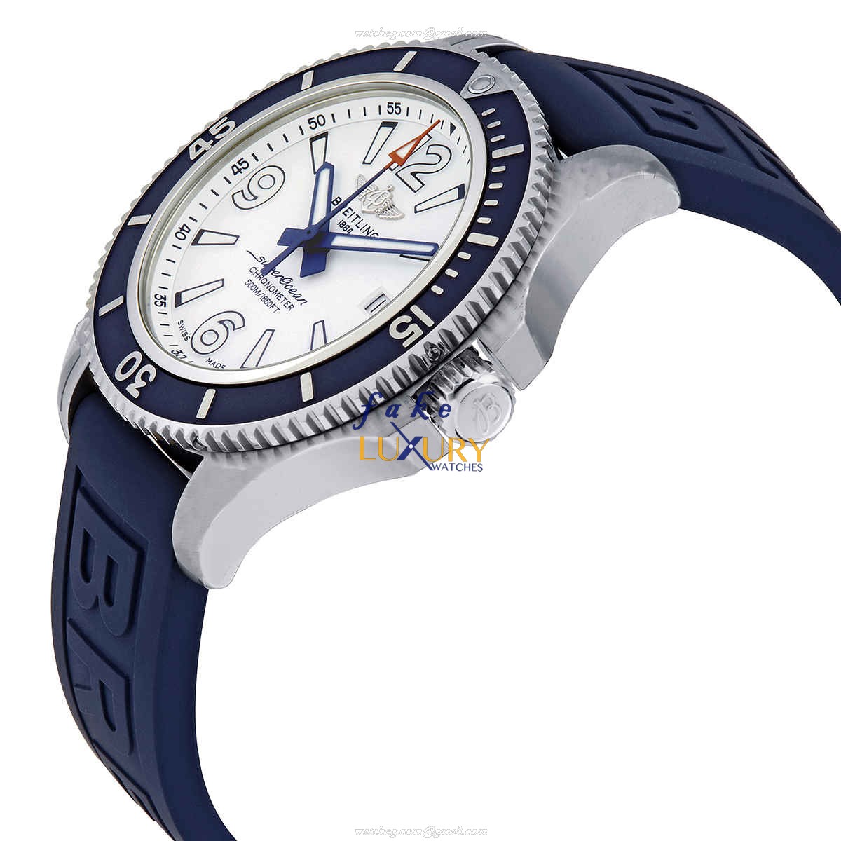 Breitling Superocean A17366D81A1S1 Automatic White Dial Blue Rubber Replica Watch - Image 2