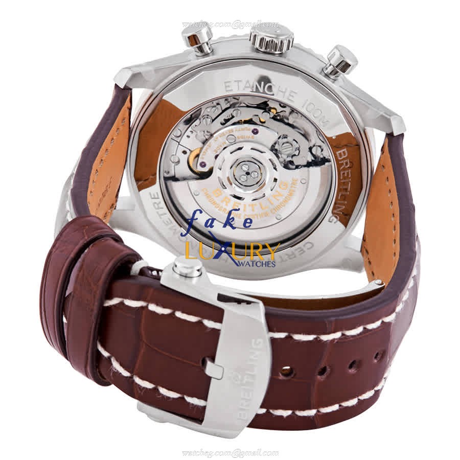 AB0119131C1P4 - Breitling Aviator 8 Replica Watch Automatic Blue Dial Brown Leather Strap - Image 3