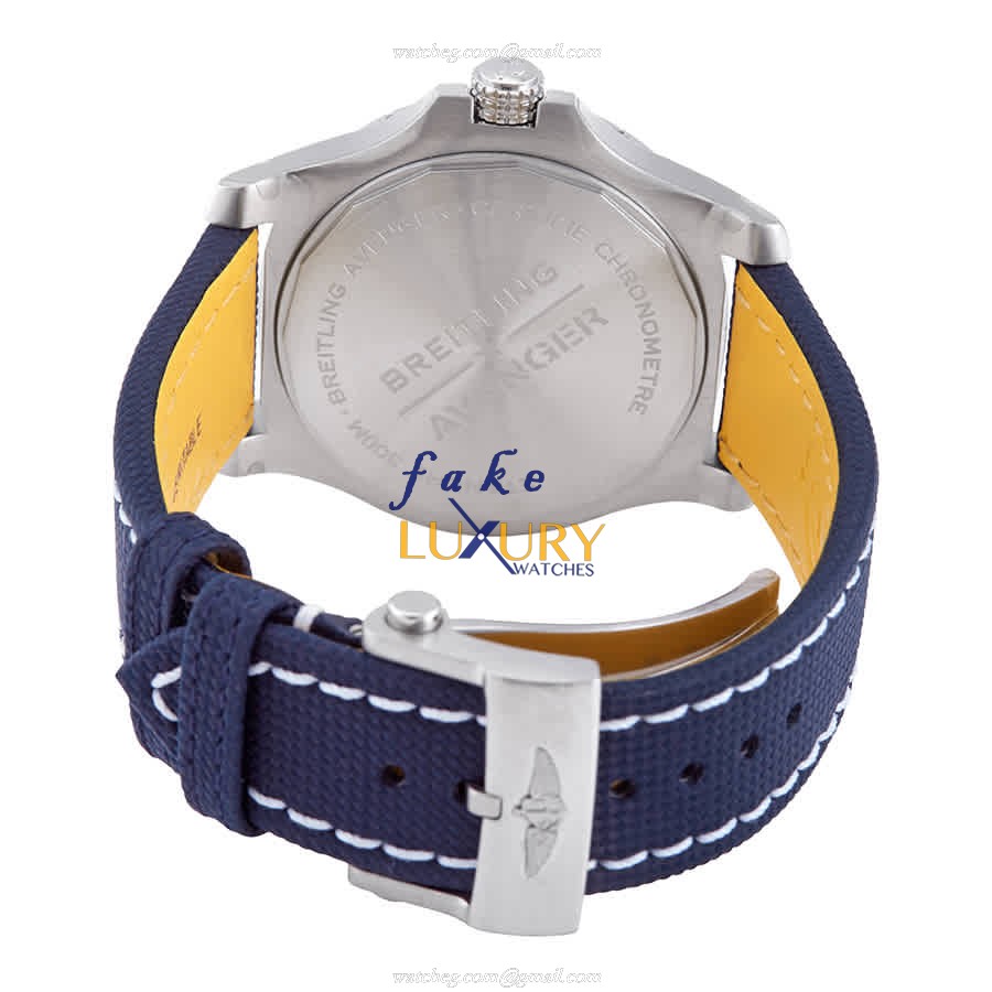 Breitling A17318101C1X2 Avenger II Replica Watch, Automatic, Blue Dial, Steel Case, Leather Strap - Image 3