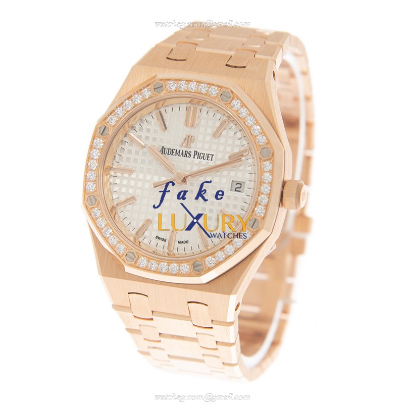 Audemars Piguet 77351OR.ZZ.1261OR.01 Automatic 34mm Silver Dial Rose Gold Replica Watch - Image 3