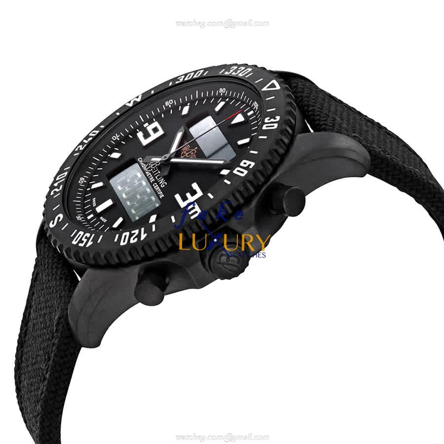 Breitling M78367101B1W1 Chronospace Replica Watch, Quartz Movement, Black Dial, Leather Strap - Image 2