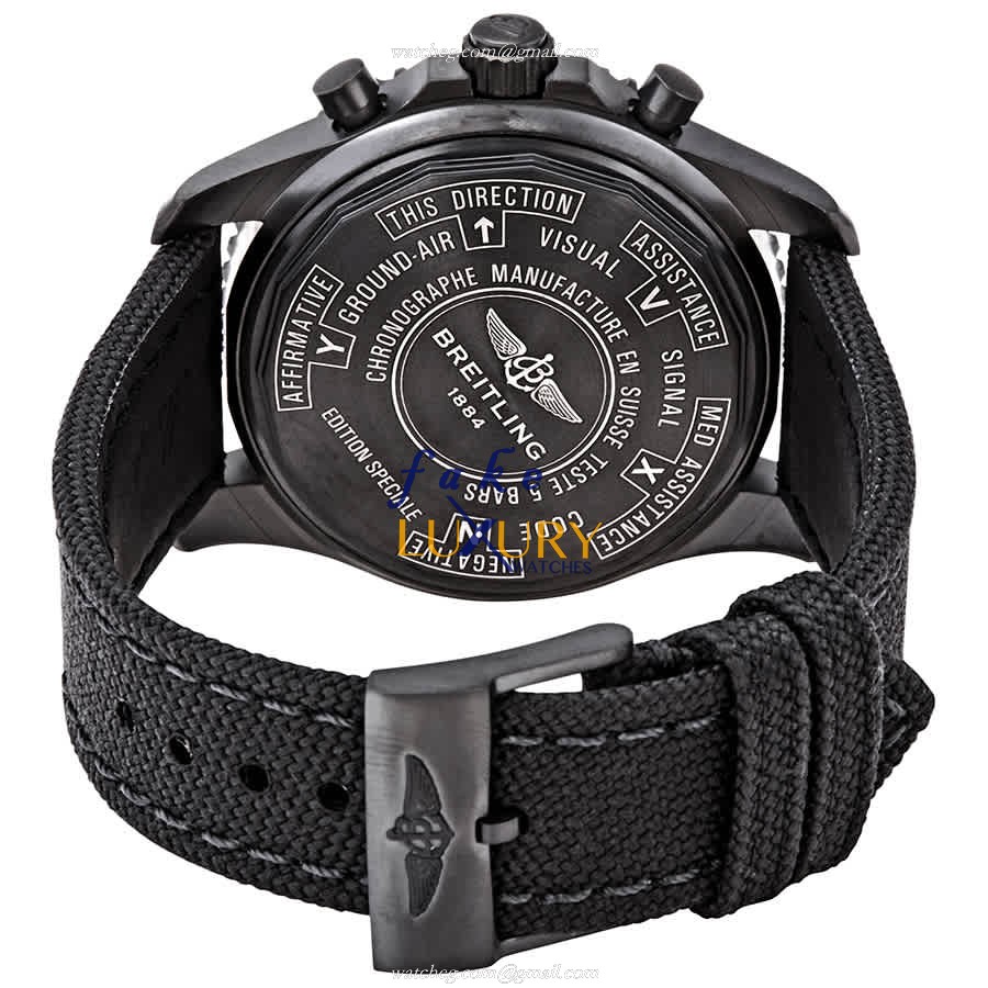 Breitling M78367101B1W1 Chronospace Replica Watch, Quartz Movement, Black Dial, Leather Strap - Image 3