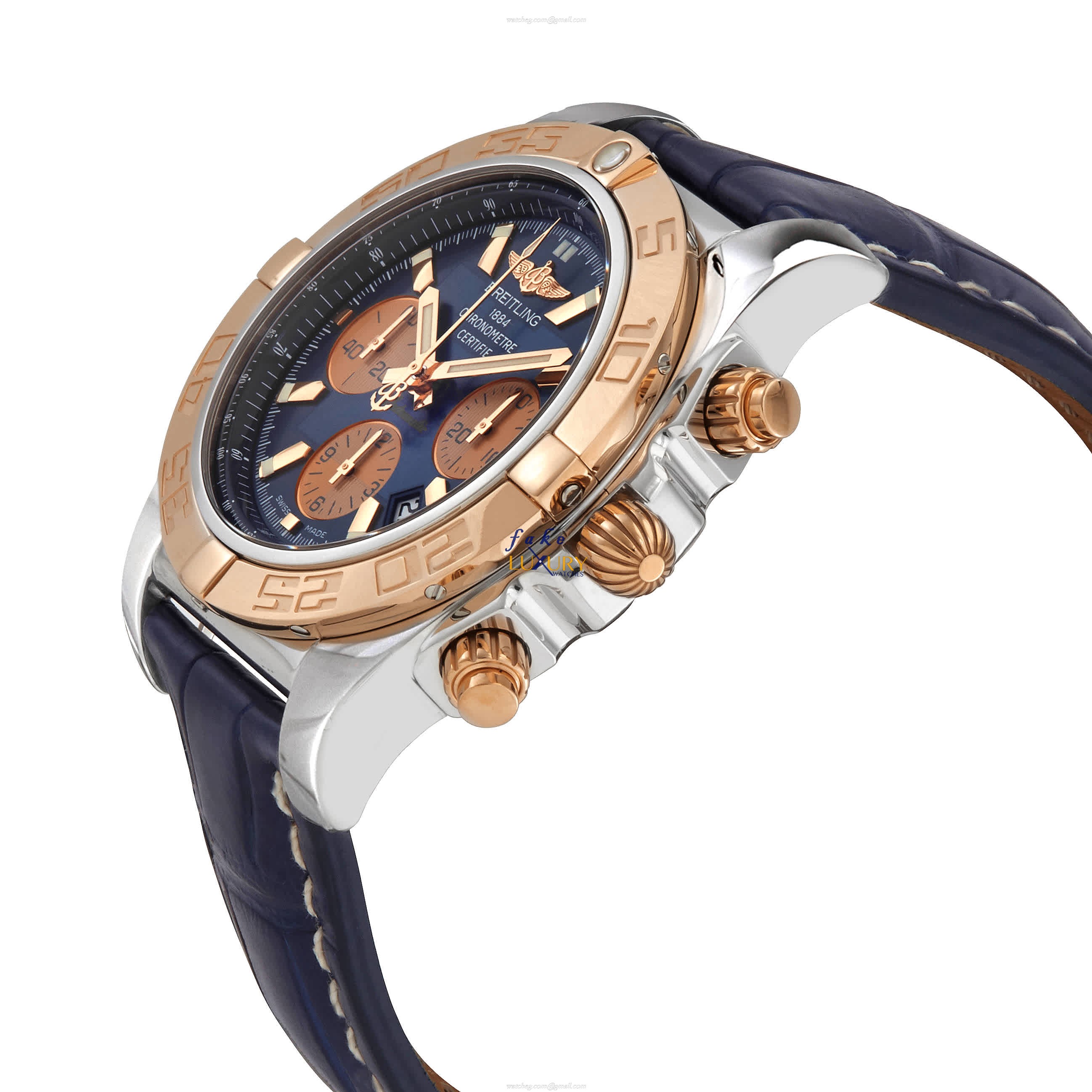 Breitling CB0110121C1P1 Replica Watch, Chronomat B01, Automatic, Blue Dial, Gold-Plated & Steel Case - Image 2