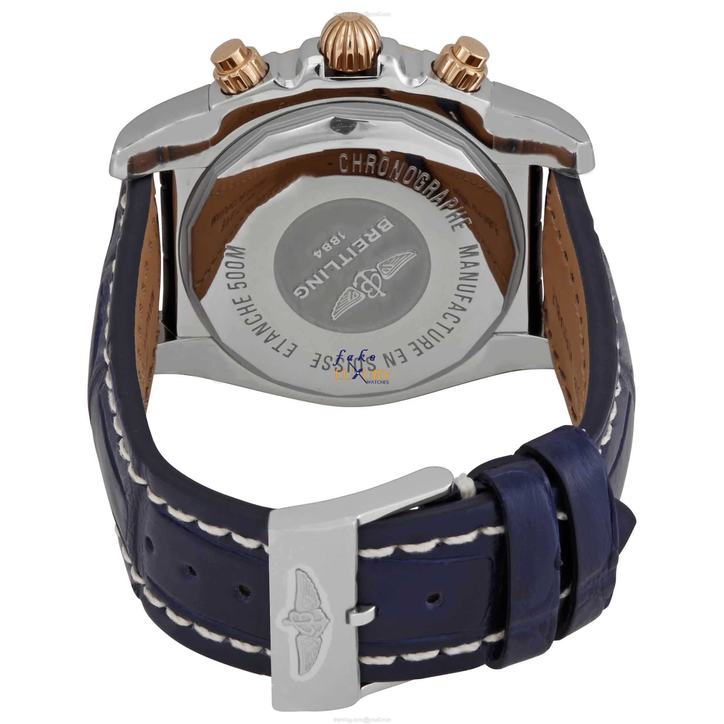Breitling CB0110121C1P1 Replica Watch, Chronomat B01, Automatic, Blue Dial, Gold-Plated & Steel Case - Image 3