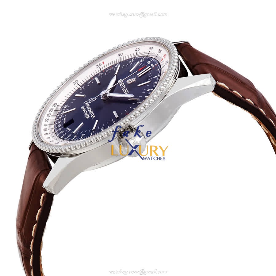 Breitling Navitimer 1 A17325211C1P2 Automatic Blue Dial Brown Alligator Replica Watch - Image 2