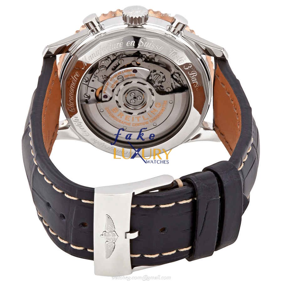 Breitling UB0121211F1P1 Navitimer 1 Automatic Gray Dial Alligator Strap Steel Replica Watch - Image 3