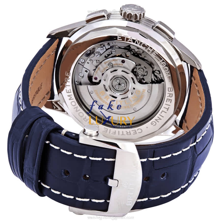 Breitling Premier AB0118A61C1P1 Replica Watch With Blue Dial, Steel Case, Alligator Strap - Image 3