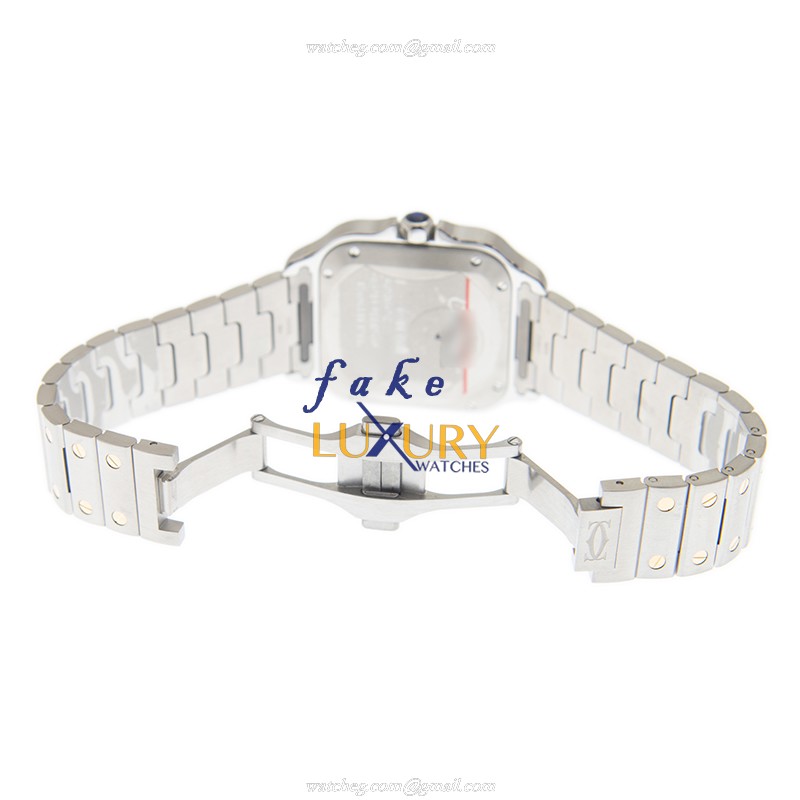 Cartier W2SA0016 Automatic 18kt Gold & Steel Replica Watch - 35.1mm Silver Dial - SANTOS - Caliber - Image 5