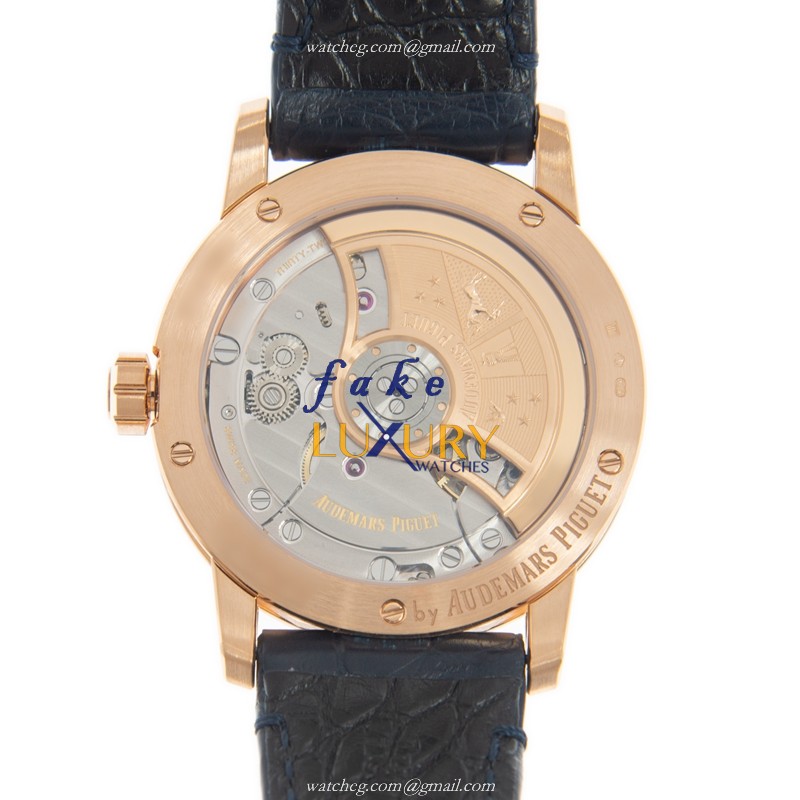 Audemars Piguet 15210OR.OO.A028CR.01 | Automatic | 18kt Rose Gold | Dark Blue Alligator | Replica - Image 3