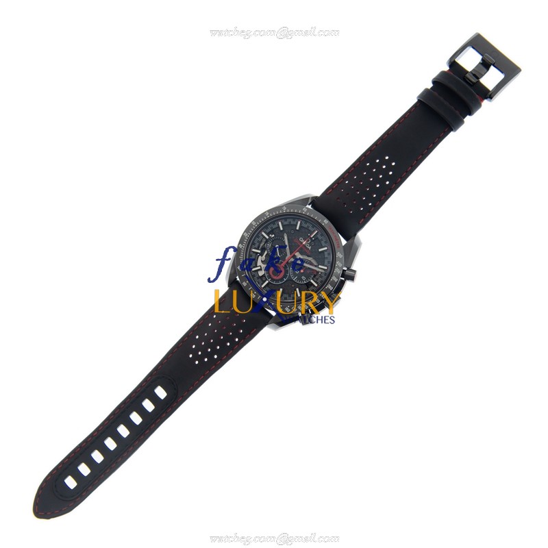Omega 311.92.44.30.01.002 SPEEDMASTER Ceramic Auto Movement Replica Watch - Black Dial, Leather - Image 2