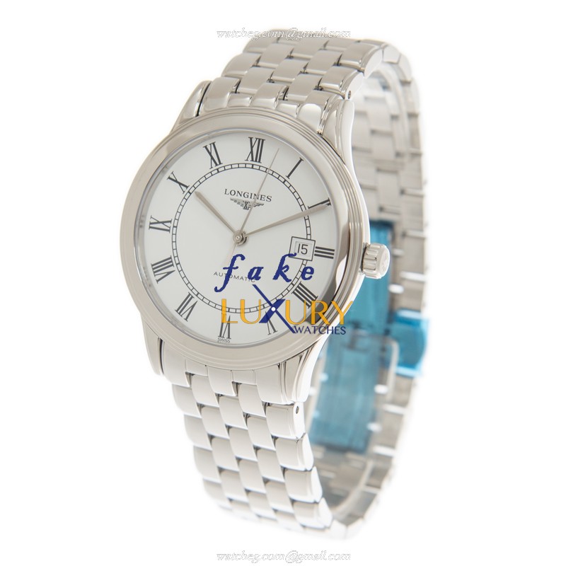 L4.984.4.21.6 - Longines FLAGSHIP Replica Watch - Automatic - White Dial Silver Steel - Image 3