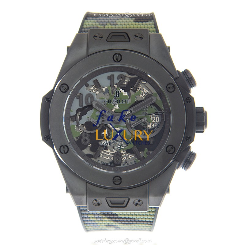 Hublot 411.CI.0114.RX.YOY20 Automatic Ceramic Replica Watch - Green Dial & Rubber Strap - Image 2