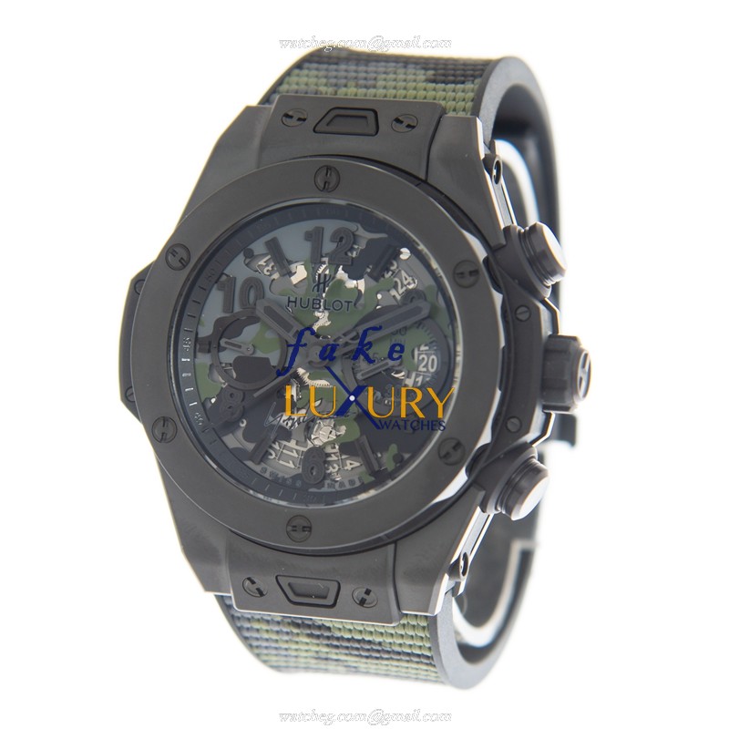 Hublot 411.CI.0114.RX.YOY20 Automatic Ceramic Replica Watch - Green Dial & Rubber Strap - Image 3