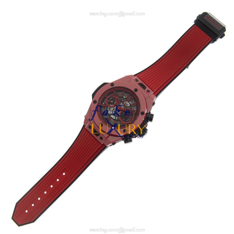 Hublot Big Bang Replica Watch 411.CF.8513.RX LTD 500 PCS, Automatic Ceramic, Red Dial Strap - Image 2