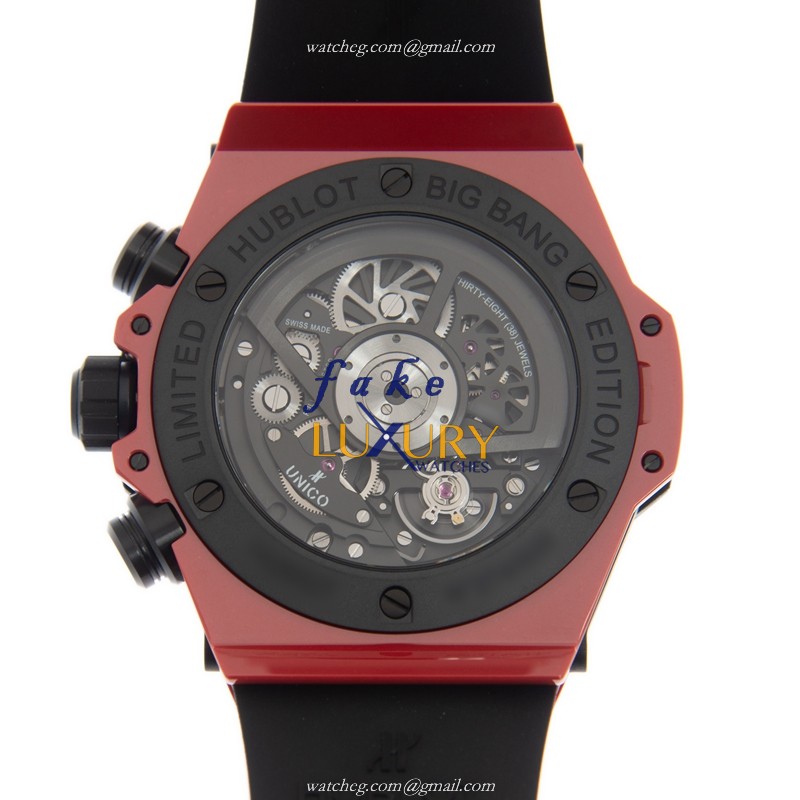Hublot Big Bang Replica Watch 411.CF.8513.RX LTD 500 PCS, Automatic Ceramic, Red Dial Strap - Image 3