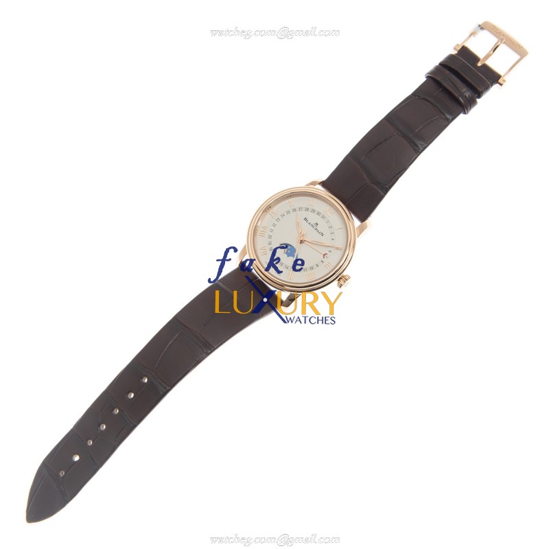Blancpain 6126-3642-55A Classic Automatic 18kt Rose Gold White Dial Replica Watch - Image 2