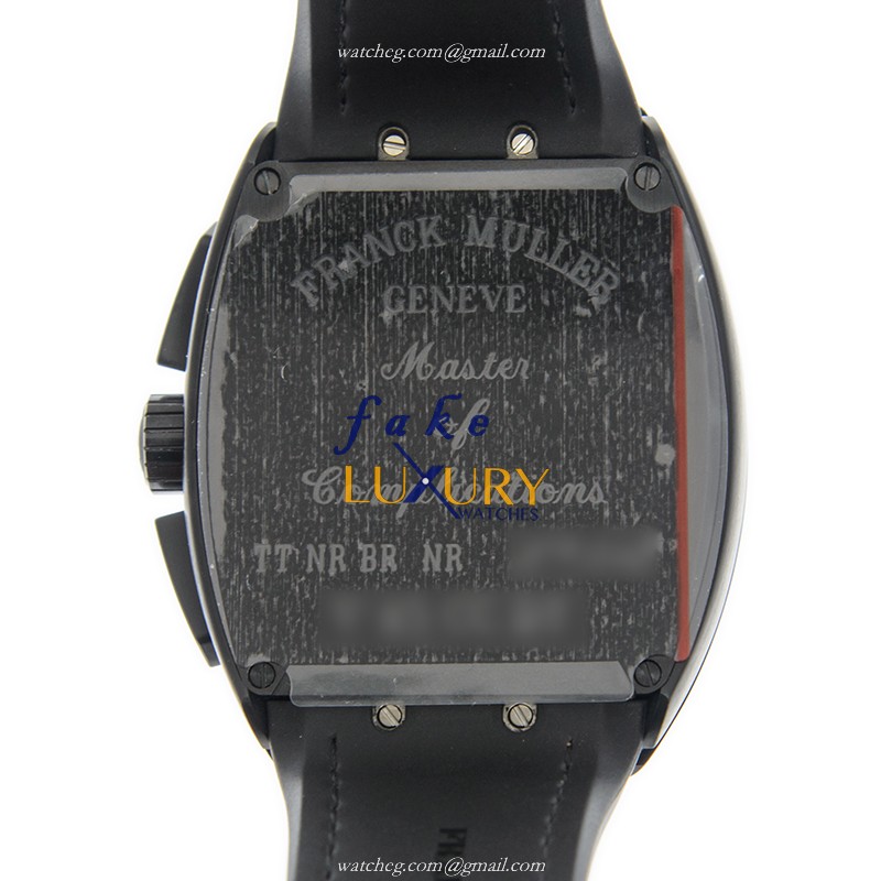 Franck Muller Vanguard V 45 CC DT TT.NR.BR.NR Automatic Titanium Black Dial Leather Replica Watch - Image 3